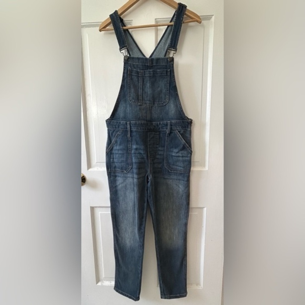 GAP OVERALLS Indigo Dark Wash Women’s Size M Side Zipper